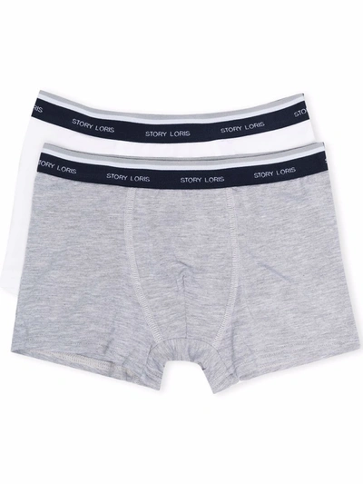 Story Loris Teen Logo Two-pack Boxer Set In White