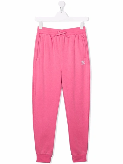 Adidas Originals Teen Logo Print Joggers In Pink