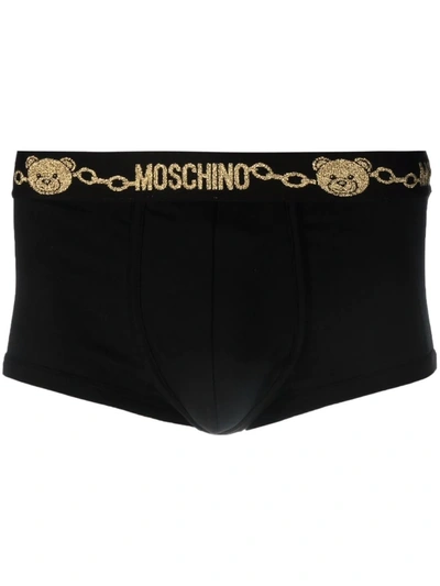 Moschino Logo Waistband Boxers In Black