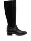 Geox Calf-high Leather Boots In Black