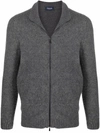 Drumohr Zipped-up Knit Cardigan In Grey
