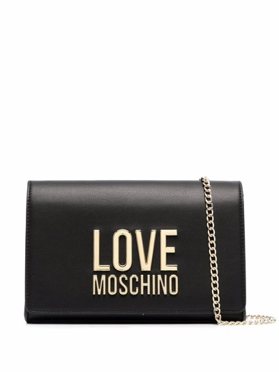 Love Moschino Logo-lettered Crossbody Bag In Black