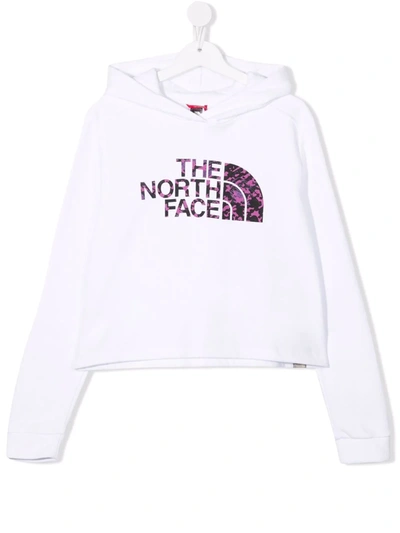 The North Face Teen Logo Pullover Hoodie In White