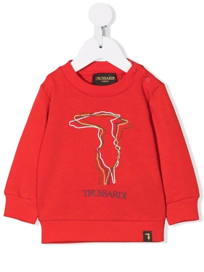 Trussardi Junior Babies' Logo-print Sweatshirt In Red