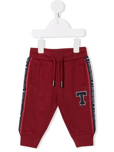 Trussardi Junior Babies' Side Logo-print Trousers In Red
