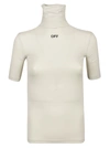 Off-white Logo Second Skin Turtleneck Top In Light Grey Black