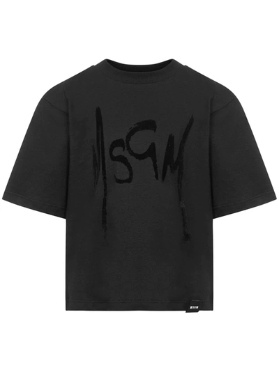 Msgm Kids' T-shirt In Black