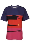 Rabanne Colour-block Crewneck T-shirt In Fuxia Viola