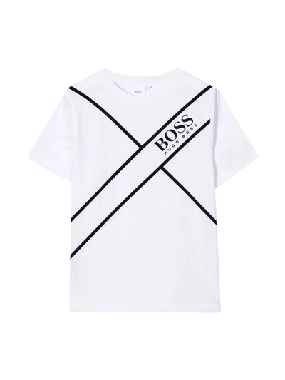 Hugo Boss Kids' White T-shirt Unisex In Bianco