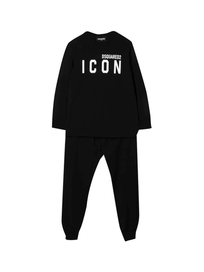 Dsquared2 Kids' Black Baby Tracksuit In Nero
