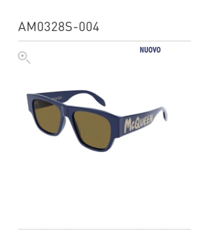 Alexander Mcqueen Am0328s Blue Sunglasses