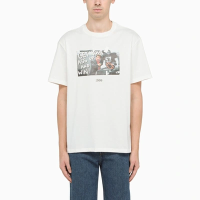 Throwback White T-shirt With Sunday Print