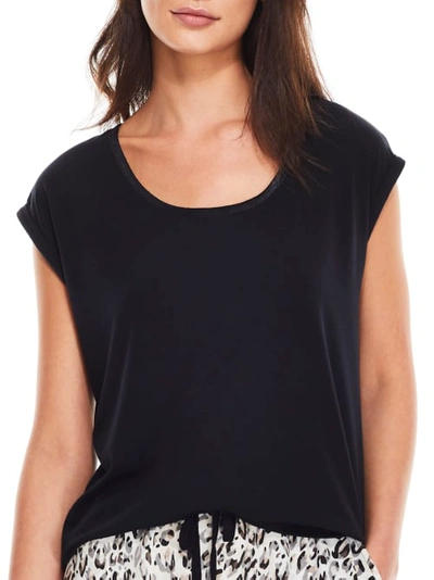 Bare Necessities Rise And Shine Satin And Jersey T-shirt In Black