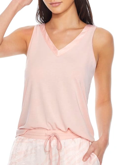 Bare Necessities Rise And Shine Satin And Jersey Tank In Sepia Rose