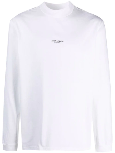 Axel Arigato Focus Logo-print Long-sleeve T-shirt In 白色