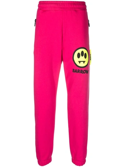 Barrow Embroidered Patch Track Trousers In Pink