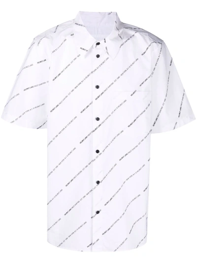 Helmut Lang Logo-print Cotton Shirt In 白色