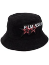 Palm Angels Racing Star Print Bucket Hat In 黑色