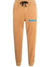 BARROW LOGO-PRINT VELVET TRACK trousers