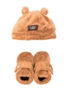 UGG FAUX-FUR BOOTS AND BEANIE SET