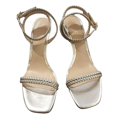 Pre-owned Badgley Mischka Patent Leather Sandal In Gold