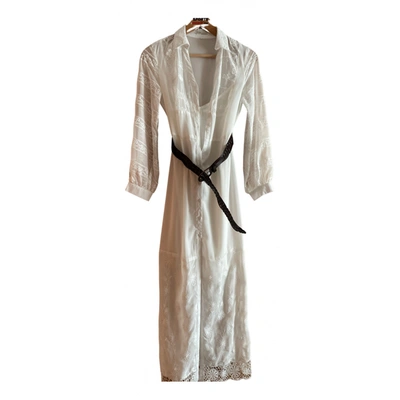 Pre-owned Fracomina Maxi Dress In White