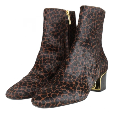 Pre-owned Michael Kors Leather Ankle Boots In Multicolour
