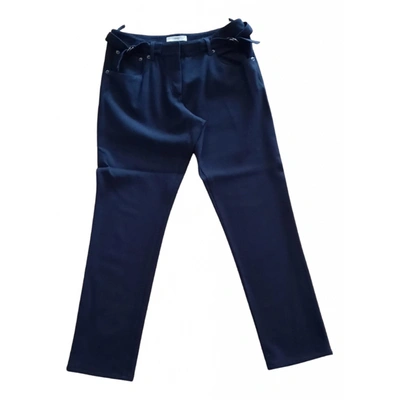 Pre-owned Prada Wool Trousers In Blue