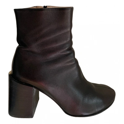 Pre-owned Acne Studios Cypress Leather Ankle Boots In Black