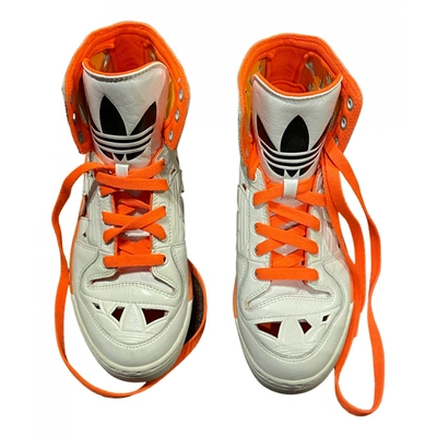 Pre-owned Adidas Originals Leather Trainers In Orange