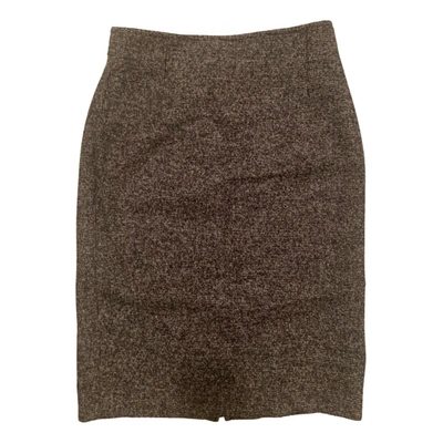 Pre-owned Max Mara Wool Mid-length Skirt In Brown