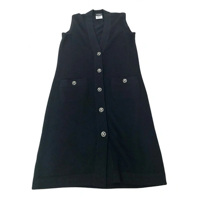 Pre-owned Chanel Cashmere Cardi Coat In Navy