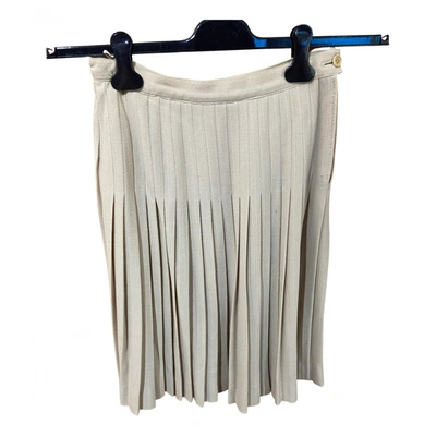 Pre-owned Valentino Wool Mid-length Skirt In Beige