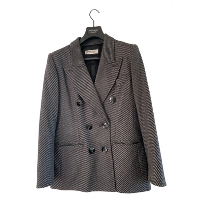Pre-owned Saint Laurent Wool Blazer In Grey