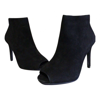 Pre-owned Michael Kors Open Toe Boots In Black