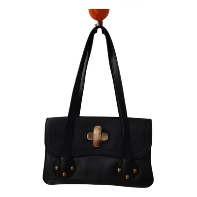 Pre-owned Max Mara Leather Handbag In Black