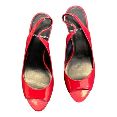 Pre-owned Pierre Hardy Patent Leather Sandals In Red