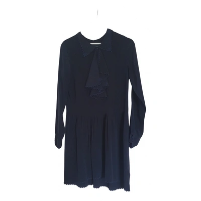 Pre-owned Zadig & Voltaire Silk Mini Dress In Blue