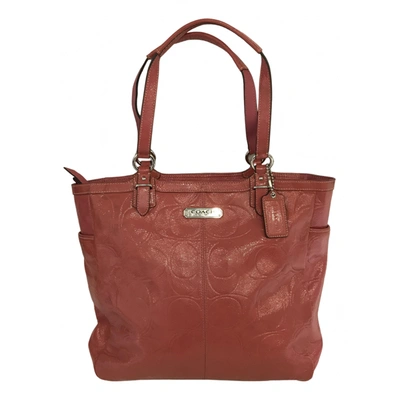 Pre-owned Coach Patent Leather Handbag In Red