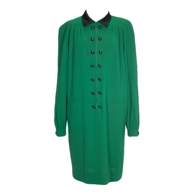 Pre-owned Valentino Wool Mid-length Dress In Green