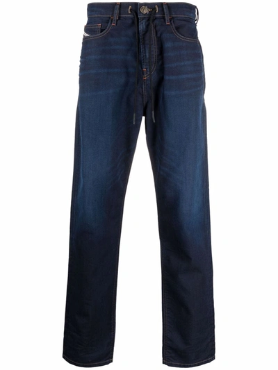 Diesel D-vider Tapered Drawstring Jeans In Blau