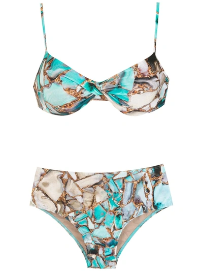 Lygia & Nanny Veronica Estampado Bikini In Blau