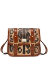 Dolce & Gabbana Leopard-print Leather Satchel Bag In Brown