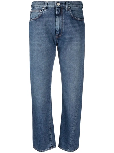 Totême Twisted Seam High-rise Straight-leg Organic-denim Jeans In Washed Blue