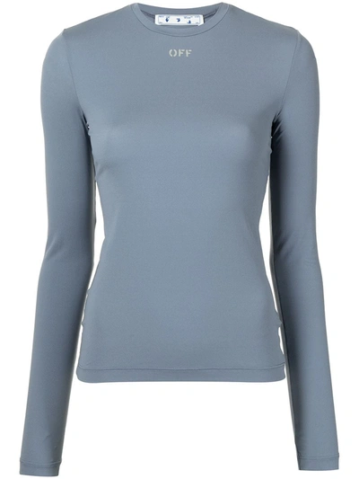 Off-white Off-print Long-sleeve Top In Blau
