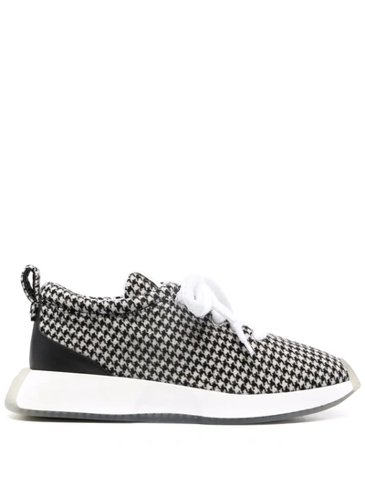 Giuseppe Zanotti Houndstooth Low-top Sneakers In Schwarz