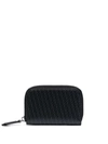 Fendi "ff" Mini Zip-around Wallet In Grey
