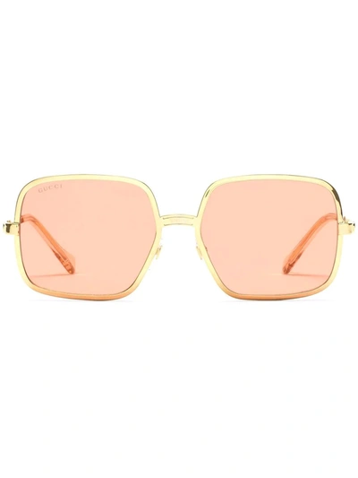 Gucci Oversized Square Frame Sunglasses In Rot