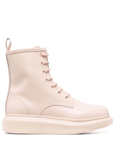 Alexander Mcqueen Oversized Sole Boots In Rosa