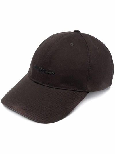 Givenchy Mens Chocolate Logo-embroidered Canvas Cap